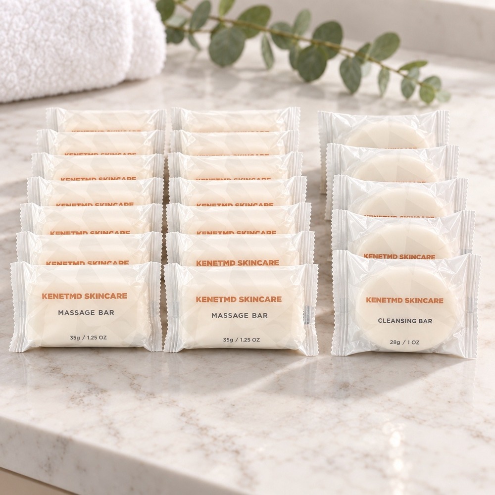 KenetMD Skincare Soap Lot 18ct Massage & Cleansing Bars Travel Size Aloe Soap